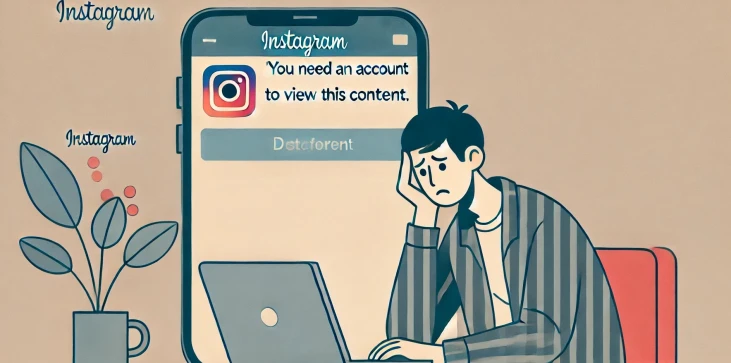 una persona triste senza account Instagram